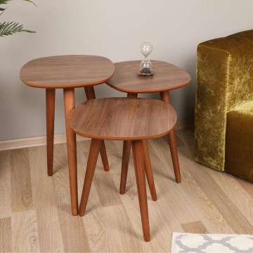 SADA 3x Odkládací stolek TYN 41x39 cm hnědá