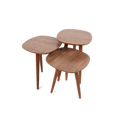 SADA 3x Odkládací stolek TYN 41x39 cm hnědá