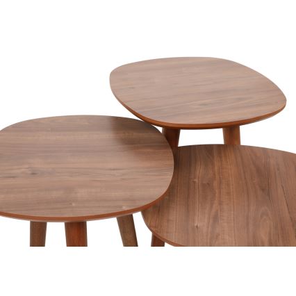 SADA 3x Odkládací stolek TYN 41x39 cm hnědá