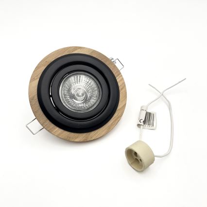 SADA 3x Podhledové svítidlo TOBBY 1xGU10/20W/230V pr. 11,5 cm dub/černá