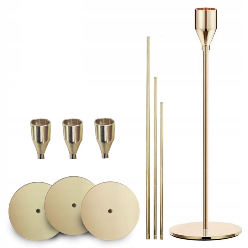 SADA 3x Svícen zlatá