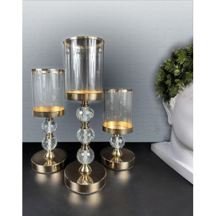 SADA 3x Svícen zlatá