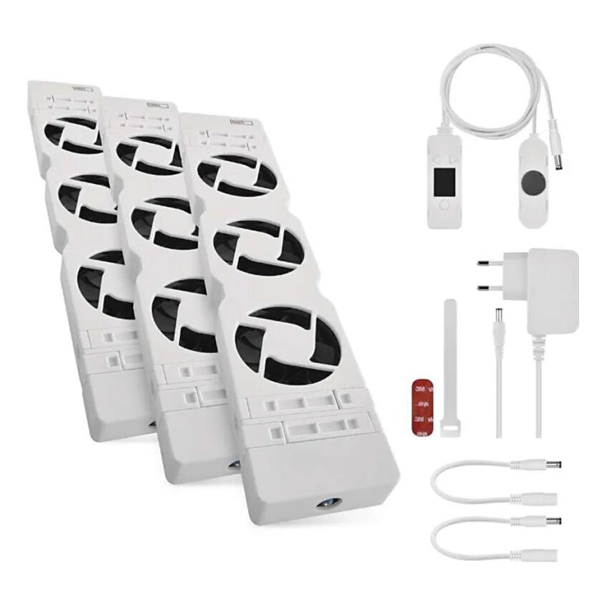 SADA 3x Ventilátor pod topení 5/230V bílá