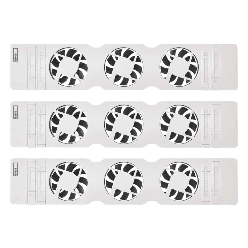 SADA 3x Ventilátor pod topení 5/230V bílá