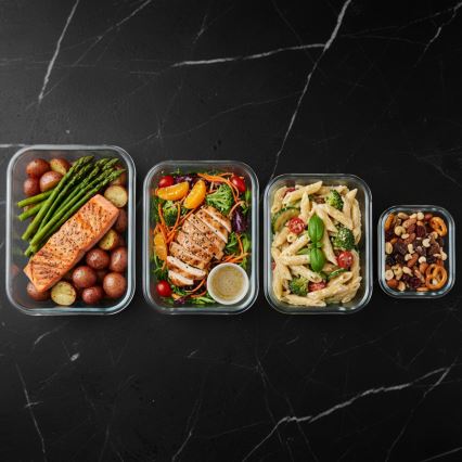 SADA 4x Dóza na potraviny čirá/mintová