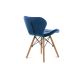 SADA 4x Jídelní židle TRIGO 74x48 cm tmavě modrá/buk