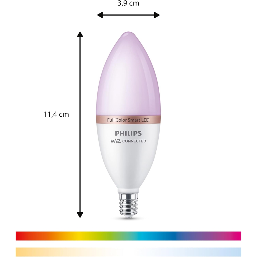 SADA 4x LED RGB Stmívatelná žárovka Philips SMART C37 E14/4,9W/230V 2200-6500K