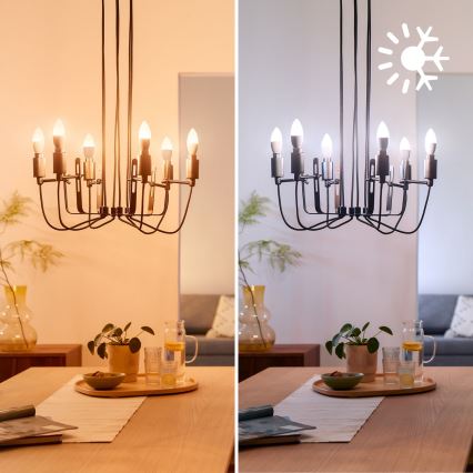 SADA 4x LED RGB Stmívatelná žárovka Philips SMART C37 E14/5W/230V 2200-6500K