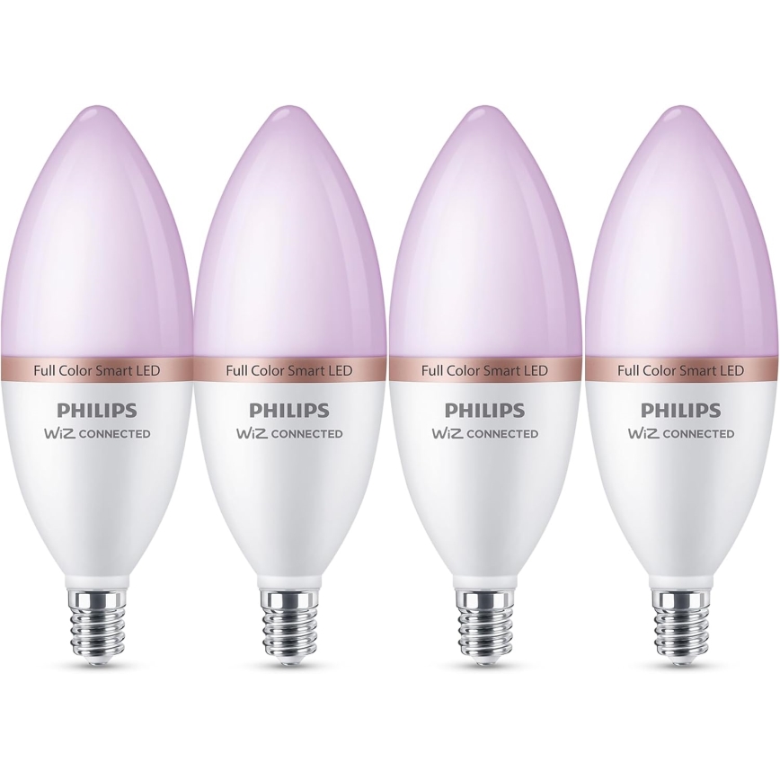 SADA 4x LED RGB Stmívatelná žárovka Philips SMART C37 E14/5W/230V 2200-6500K