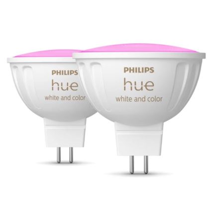 SADA 4x LED RGBW Stmívatelná žárovka Philips Hue WHITE AND COLOR AMBIANCE GU5,3/MR16/6,3W/12V 2000-6500K