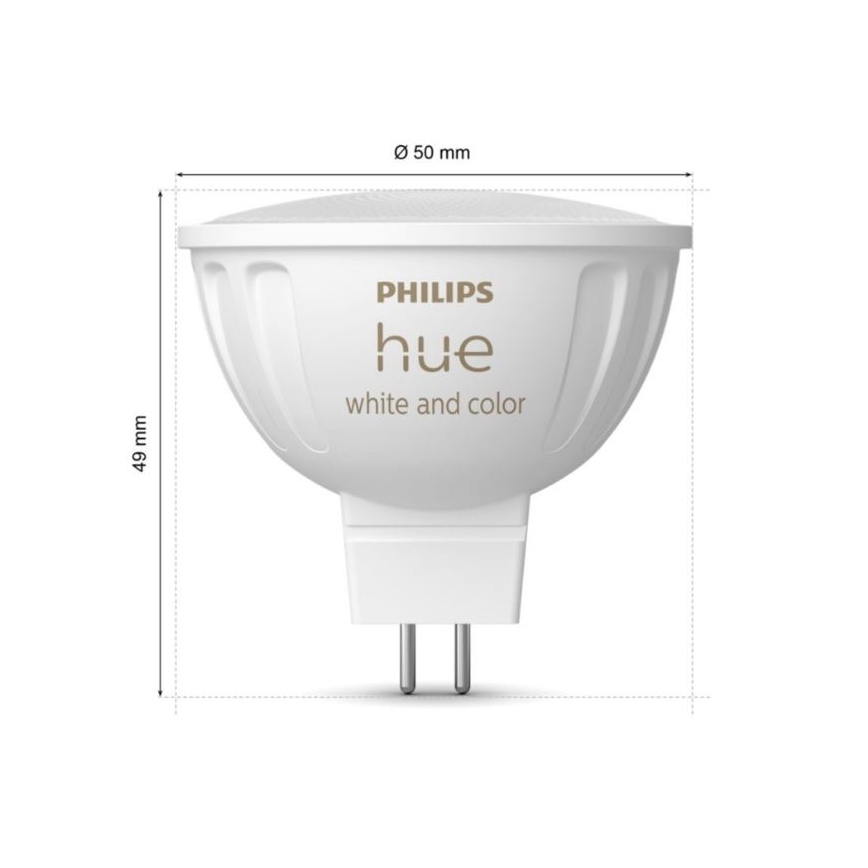 SADA 4x LED RGBW Stmívatelná žárovka Philips Hue WHITE AND COLOR AMBIANCE GU5,3/MR16/6,3W/12V 2000-6500K