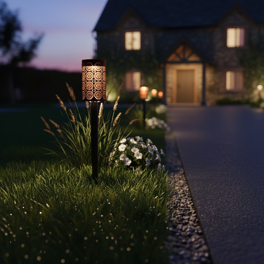 SADA 4x LED Solární lampa DECOR LED/1,2V 150 mAh 3000K 39 cm IP44 černá