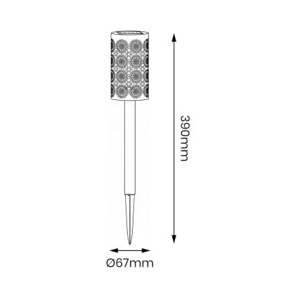 SADA 4x LED Solární lampa DECOR LED/1,2V 150 mAh 3000K 39 cm IP44 černá