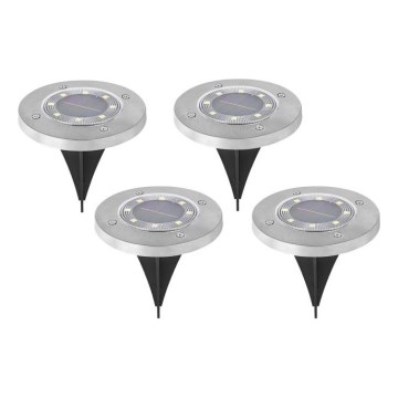 SADA 4x LED Solární lampa se senzorem CLAVO LED/1xAAA 4000K IP44 300 mAh