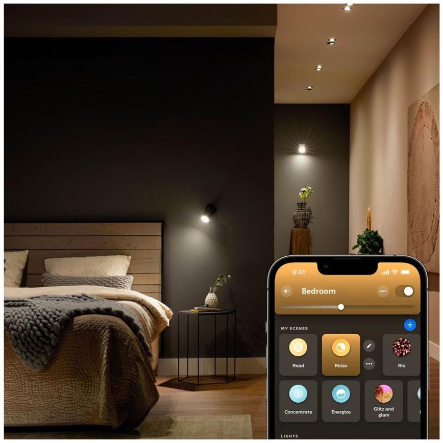 SADA 4x LED Stmívatelná žárovka Philips Hue WHITE AMBIANCE GU5,3/MR16/5,1W/12V 2200-6500K