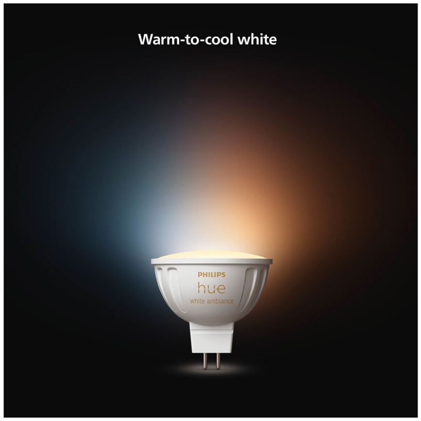 SADA 4x LED Stmívatelná žárovka Philips Hue WHITE AMBIANCE GU5,3/MR16/5,1W/12V 2200-6500K