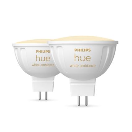 SADA 4x LED Stmívatelná žárovka Philips Hue WHITE AMBIANCE GU5,3/MR16/5,1W/12V 2200-6500K