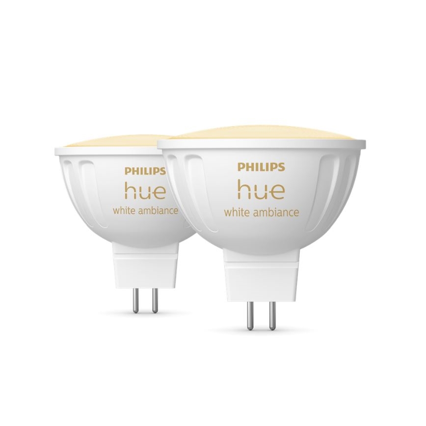 SADA 4x LED Stmívatelná žárovka Philips Hue WHITE AMBIANCE GU5,3/MR16/5,1W/12V 2200-6500K