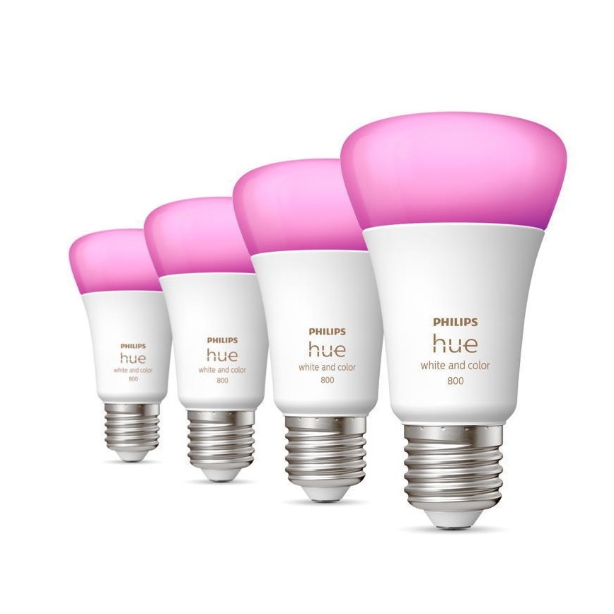 SADA 4x LED Stmívatelná žárovka Philips Hue White And Color Ambiance E27/6,5W/230V 2000-6500K