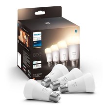 SADA 4x LED Stmívatelná žárovka Philips Hue WHITE A60 E27/9W/230V 2700K