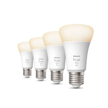 SADA 4x LED Stmívatelná žárovka Philips Hue WHITE A60 E27/9W/230V 2700K