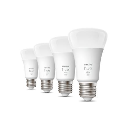 SADA 4x LED Stmívatelná žárovka Philips Hue WHITE A60 E27/9W/230V 2700K