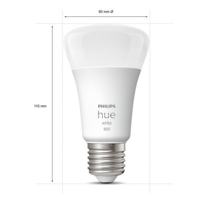 SADA 4x LED Stmívatelná žárovka Philips Hue WHITE A60 E27/9W/230V 2700K