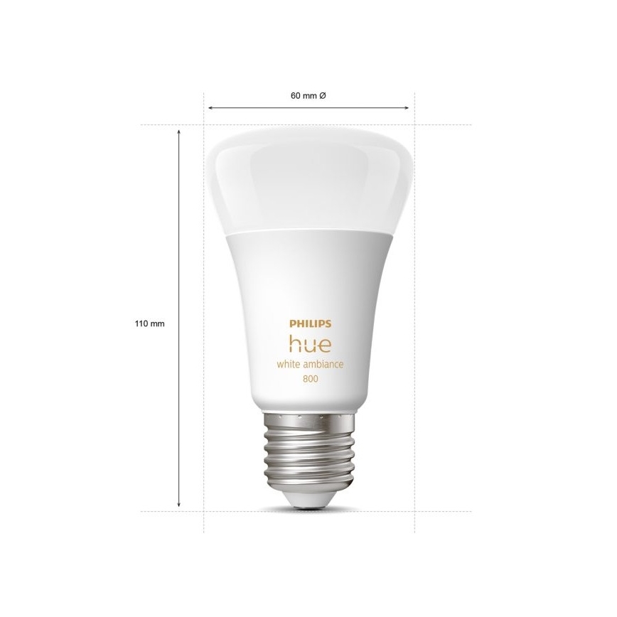SADA 4xLED Stmívatelná žárovka Philips Hue WHITE AMBIANCE E27/6W/230V 2200-6500K