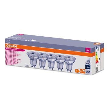 SADA 5x LED Stmívatelná žárovka PAR16 GU10/4,5W/230V 4000K 36° - Osram
