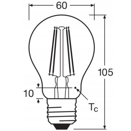 SADA 5x LED Žárovka BASE CLASSIC FILAMENT A60 E27/7W/230V 4000K - Osram
