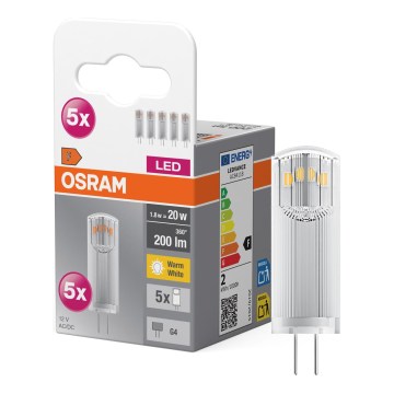 SADA 5x LED Žárovka PIN G4/1,8W/12V 2700K - Osram
