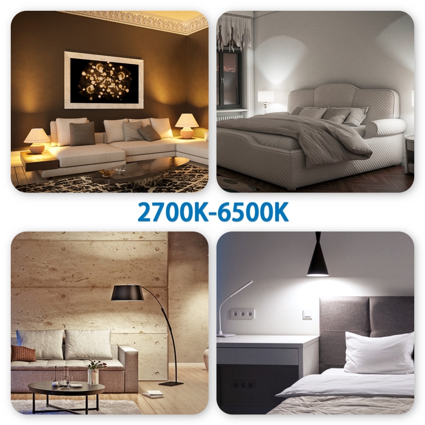 SADA 6x LED RGBW Stmívatelná žárovka MESH GU10/6,5W/230V 2700-6500K + dálkové ovládání - Aigostar