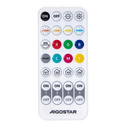 SADA 6x LED RGBW Stmívatelná žárovka MESH GU10/6,5W/230V 2700-6500K + dálkové ovládání - Aigostar