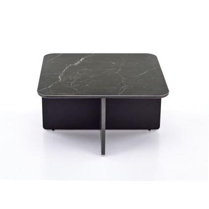 SADA Konferenční stolek KORO 70x70 cm + 2x taburet černá/hnědá