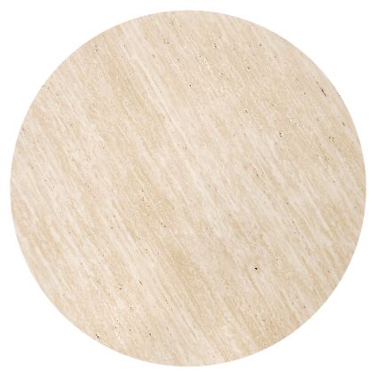 SADA Konferenční stolek NUGAT pr. 80 cm + 4x taburet travertin/šedá