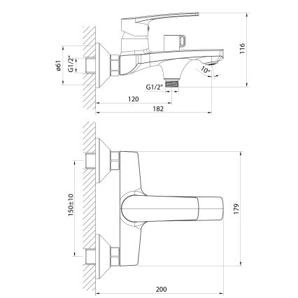 Samona - Vanová baterie KORANA lesklý chrom