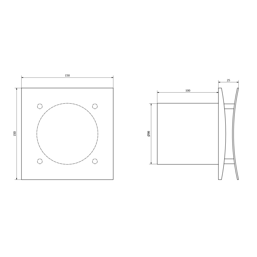 Sapho - Axiální ventilátor EIRA 15W/230V bílá