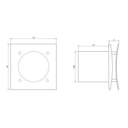 Sapho - Axiální ventilátor s časovačem EIRA 15W/230V bílá