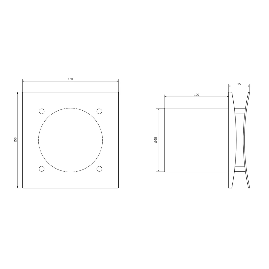 Sapho - Axiální ventilátor s časovačem EIRA 15W/230V bílá
