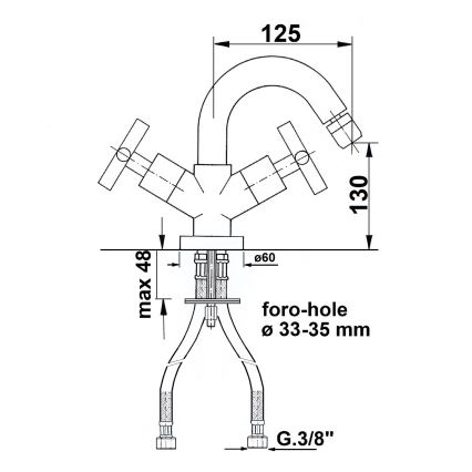 Sapho - Bidetová baterie AXIA lesklý chrom
