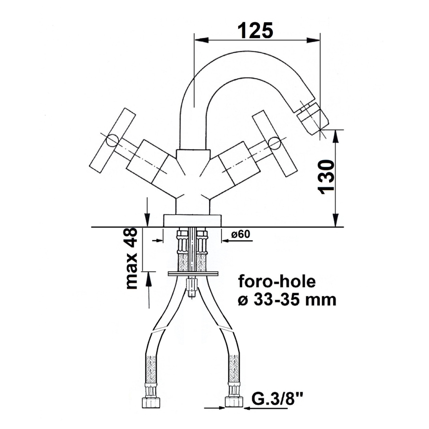 Sapho - Bidetová baterie AXIA lesklý chrom