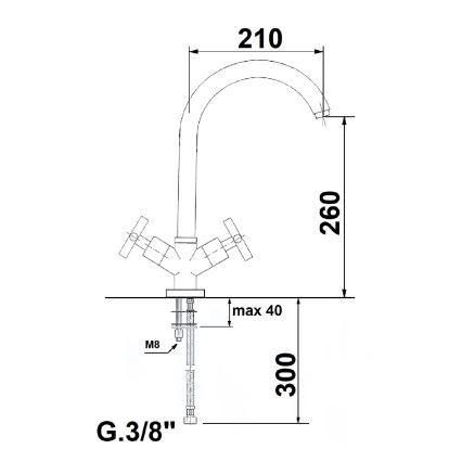 Sapho - Dřezová baterie AXIA lesklý chrom