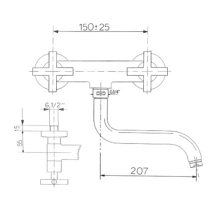 Sapho - Dřezová baterie AXIA lesklý chrom