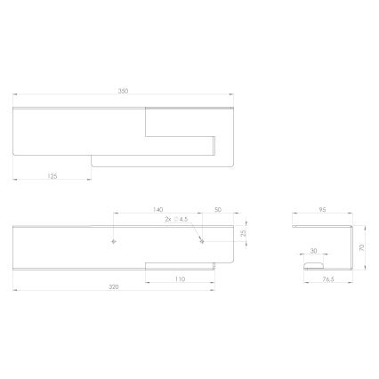 Sapho - Držák toaletního papíru s poličkou 9,5x35 cm matná černá