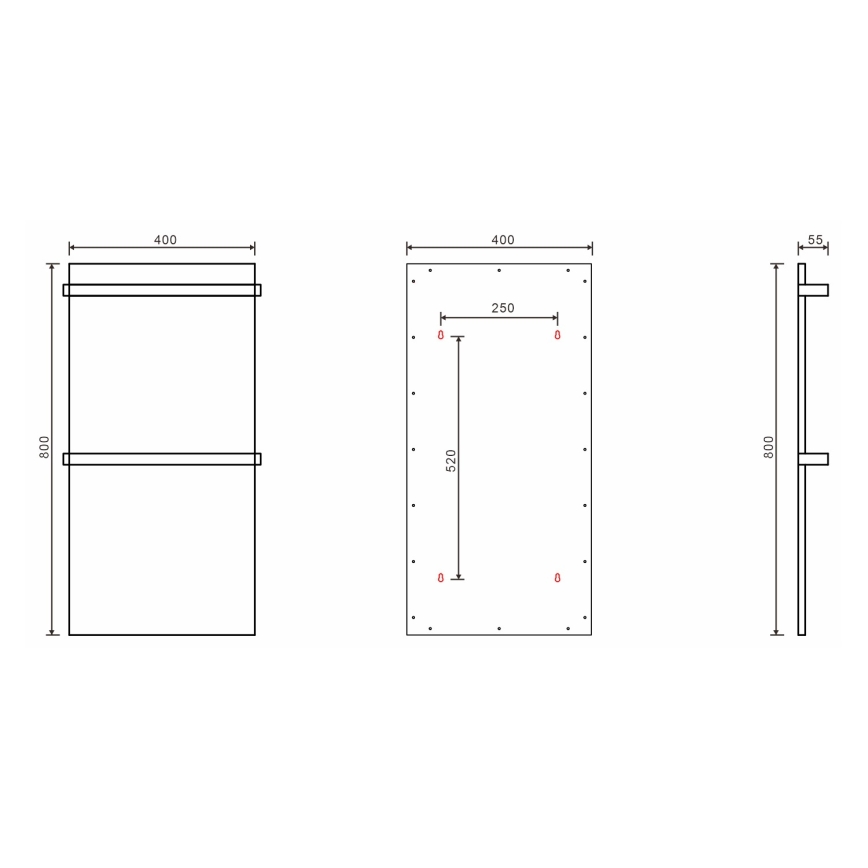 Sapho - Elektrický sušák ručníků ELMIS 120W 80x40 cm matná bílá