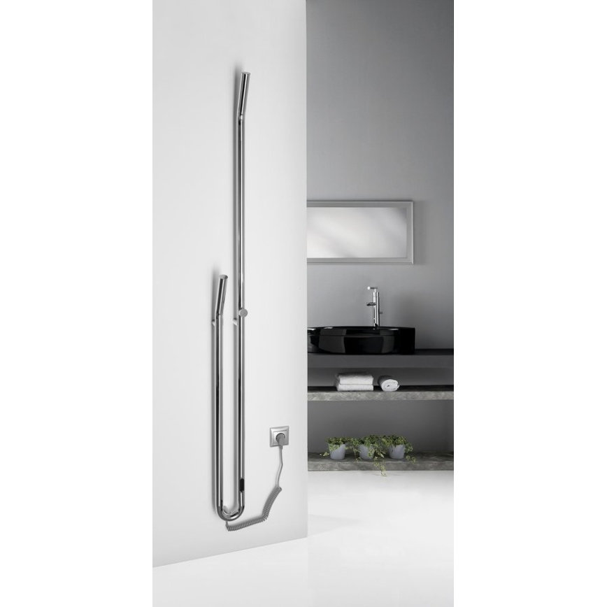 Sapho - Elektrický sušák ručníků s časovačem DUOPASSO 45W 170x12 cm lesklý chrom