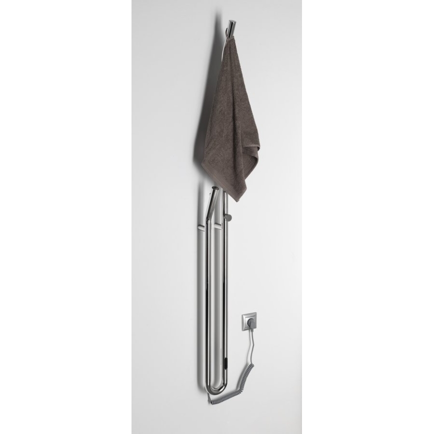 Sapho - Elektrický sušák ručníků s časovačem DUOPASSO 45W 170x12 cm lesklý chrom