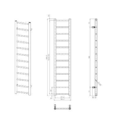 Sapho - Koupelnový radiátor DINA 278W 30x138 cm bílá