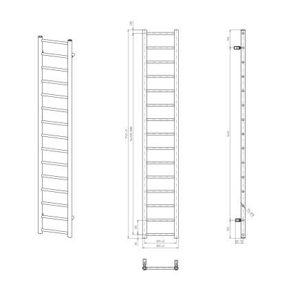 Sapho - Koupelnový radiátor DINA 335W 30x174 cm bílá
