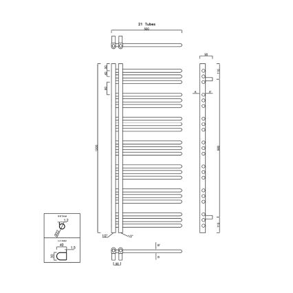 Sapho - Koupelnový radiátor DORLION 120x50 cm lesklý chrom